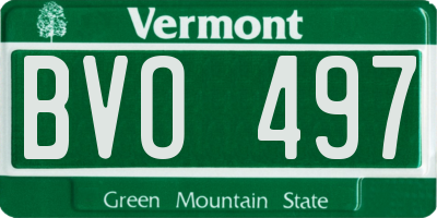 VT license plate BVO497