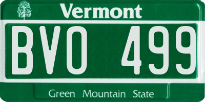VT license plate BVO499