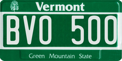 VT license plate BVO500