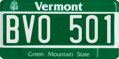 VT license plate BVO501