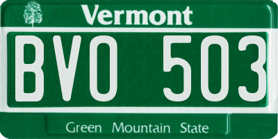 VT license plate BVO503