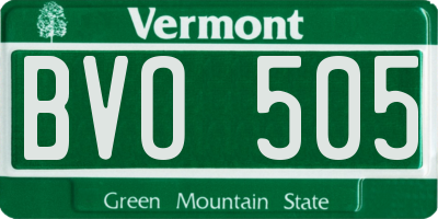VT license plate BVO505