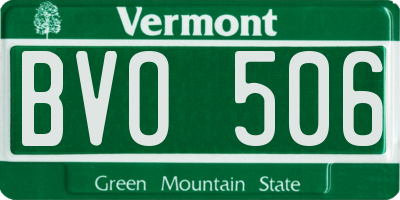 VT license plate BVO506