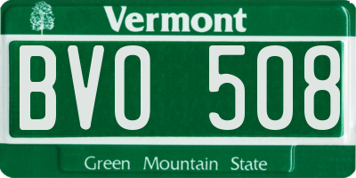 VT license plate BVO508