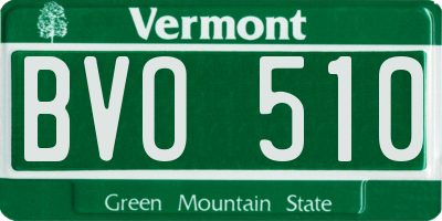 VT license plate BVO510