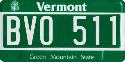 VT license plate BVO511