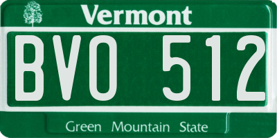 VT license plate BVO512