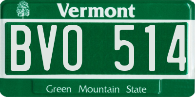 VT license plate BVO514