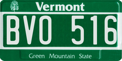 VT license plate BVO516