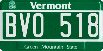 VT license plate BVO518