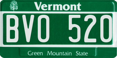 VT license plate BVO520