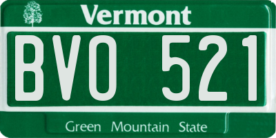 VT license plate BVO521