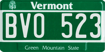 VT license plate BVO523