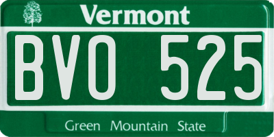 VT license plate BVO525