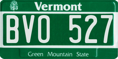 VT license plate BVO527