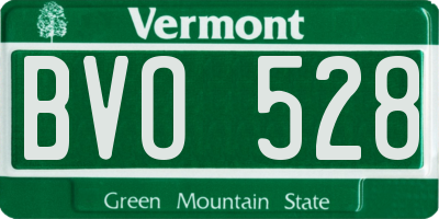 VT license plate BVO528