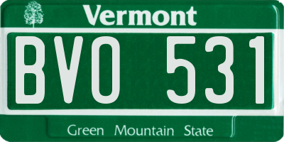 VT license plate BVO531