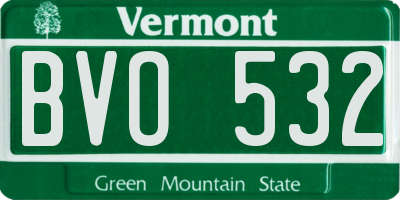 VT license plate BVO532