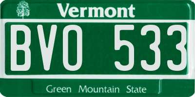 VT license plate BVO533