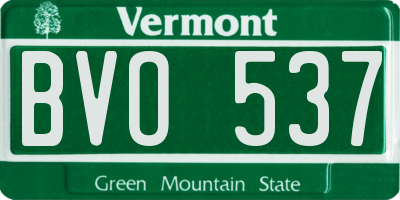 VT license plate BVO537