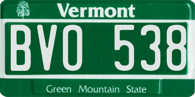 VT license plate BVO538