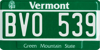 VT license plate BVO539