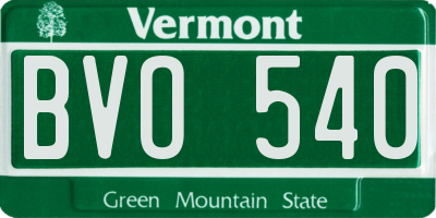 VT license plate BVO540