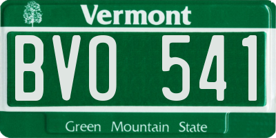 VT license plate BVO541