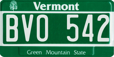 VT license plate BVO542
