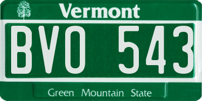 VT license plate BVO543