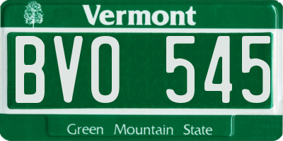 VT license plate BVO545