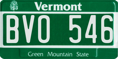 VT license plate BVO546