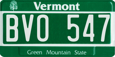 VT license plate BVO547
