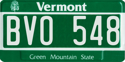 VT license plate BVO548