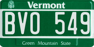 VT license plate BVO549