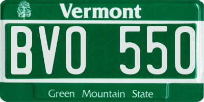 VT license plate BVO550
