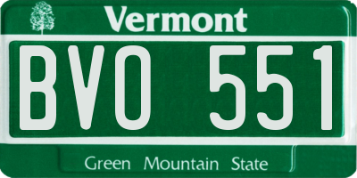 VT license plate BVO551