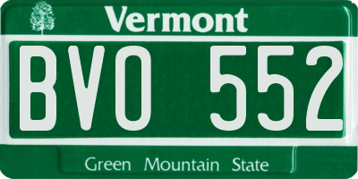 VT license plate BVO552