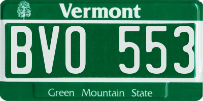 VT license plate BVO553
