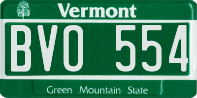VT license plate BVO554