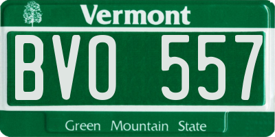 VT license plate BVO557