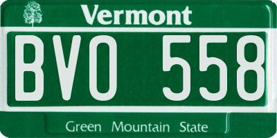 VT license plate BVO558