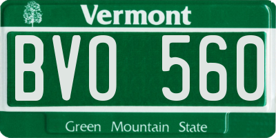 VT license plate BVO560