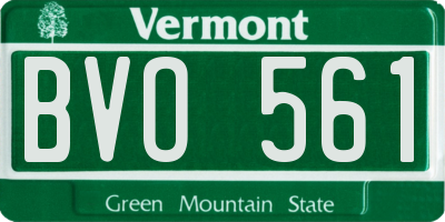 VT license plate BVO561