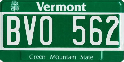 VT license plate BVO562