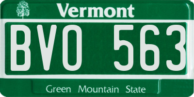 VT license plate BVO563