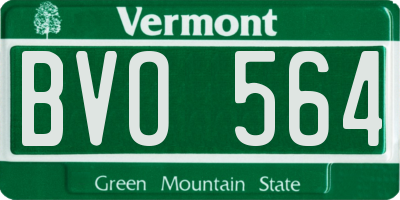 VT license plate BVO564