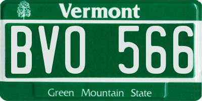 VT license plate BVO566