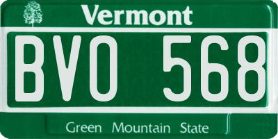 VT license plate BVO568