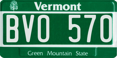 VT license plate BVO570